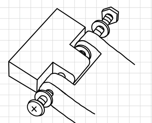 Isometric sketch of mounting bracket