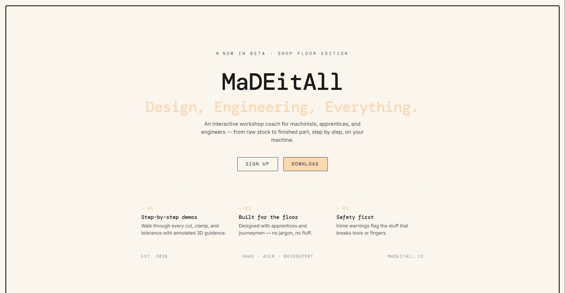 MaDEitAll landing page