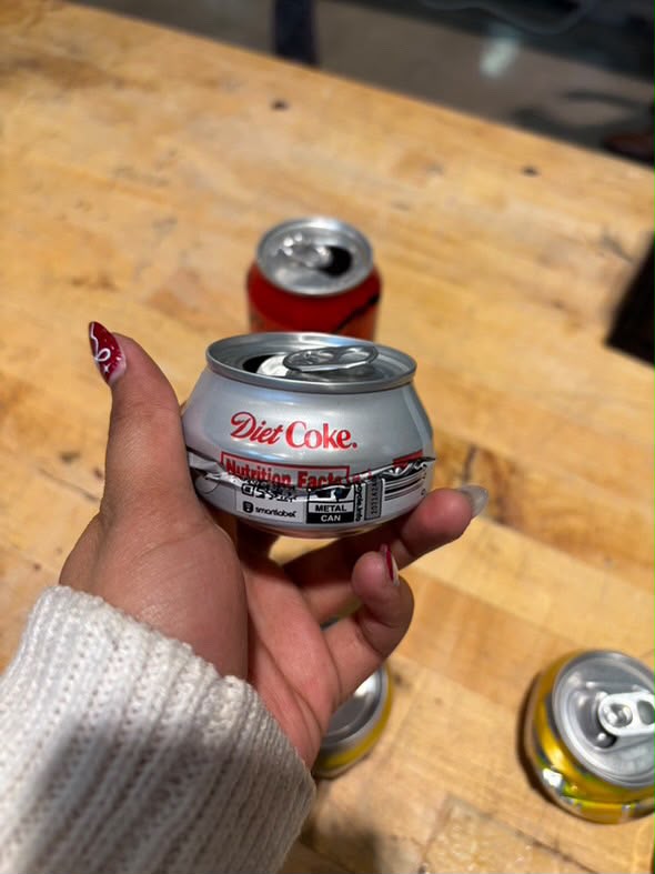 Crushed Diet Coke can